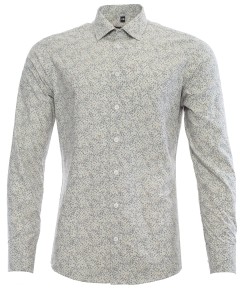 Beżowa koszula męska w wzory Oliver X032DR5