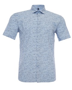 Błękitna Koszula z pisanym wzorem  Oliver M238KR3