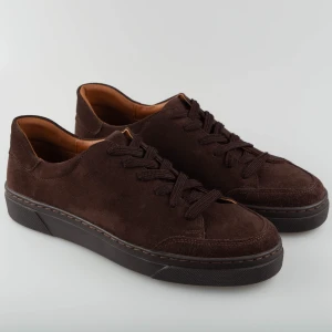 Brązowe sneakersy męskie z zamszu Oliver